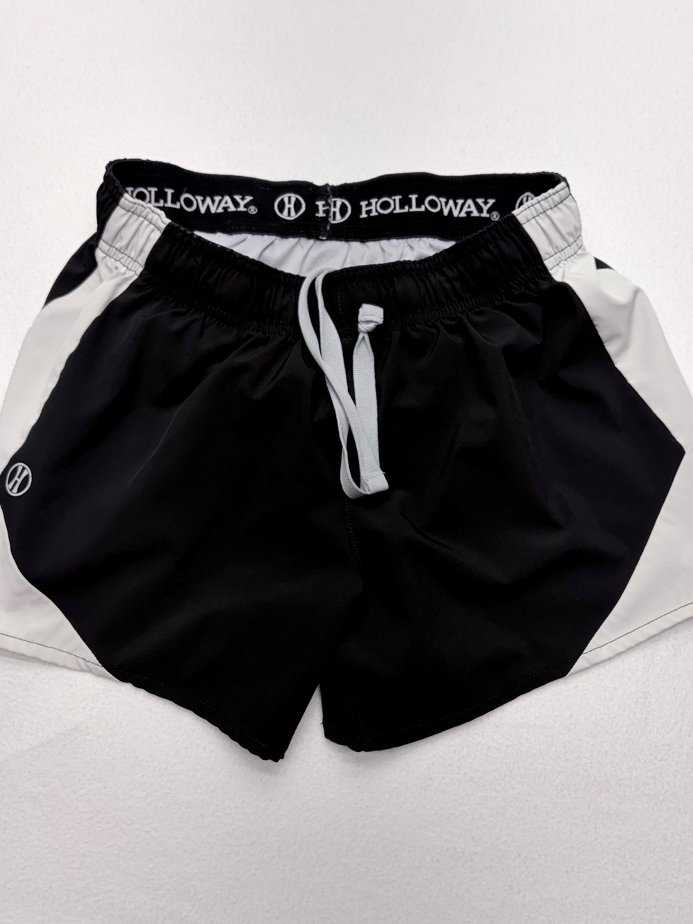 Holloway Olympus Shorts Girls L Black Gray Lined Athletic Running